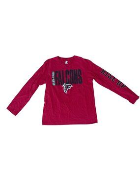 Atlanta Falcons Shirt Mens M Red Long Sleeve Rise Up Logo Georgia
